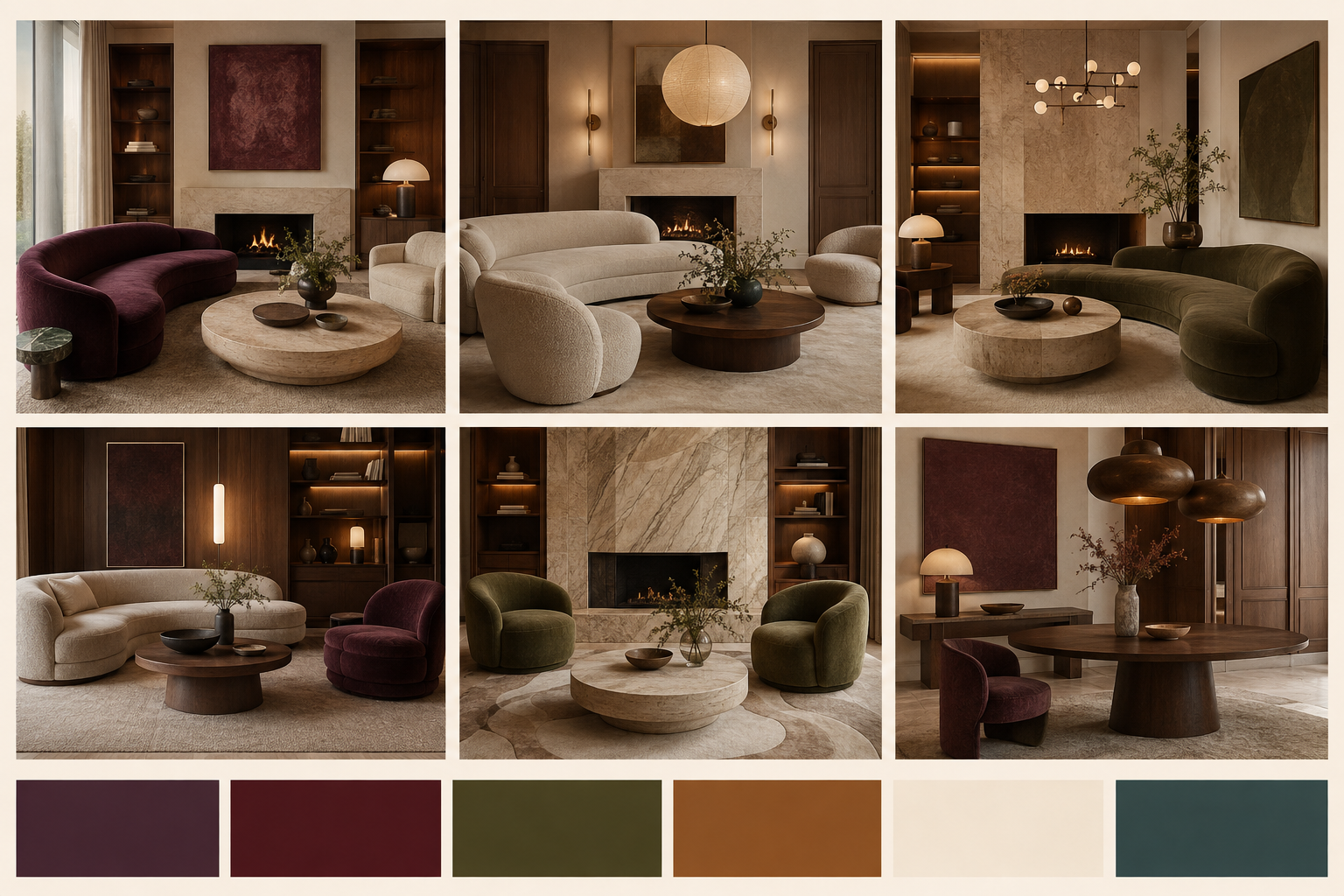 Interieur-moodboard met trends voor 2026